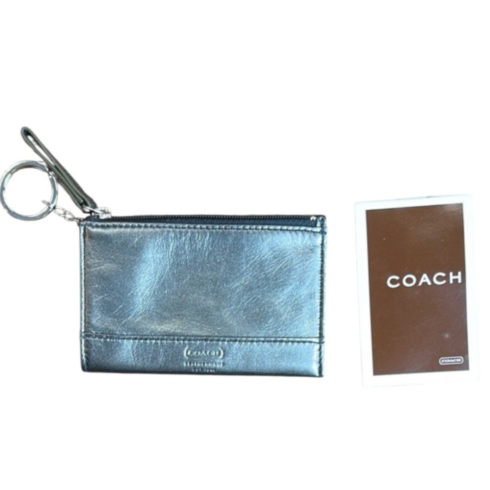 Coach metallic Leather Keychain and Cardholder